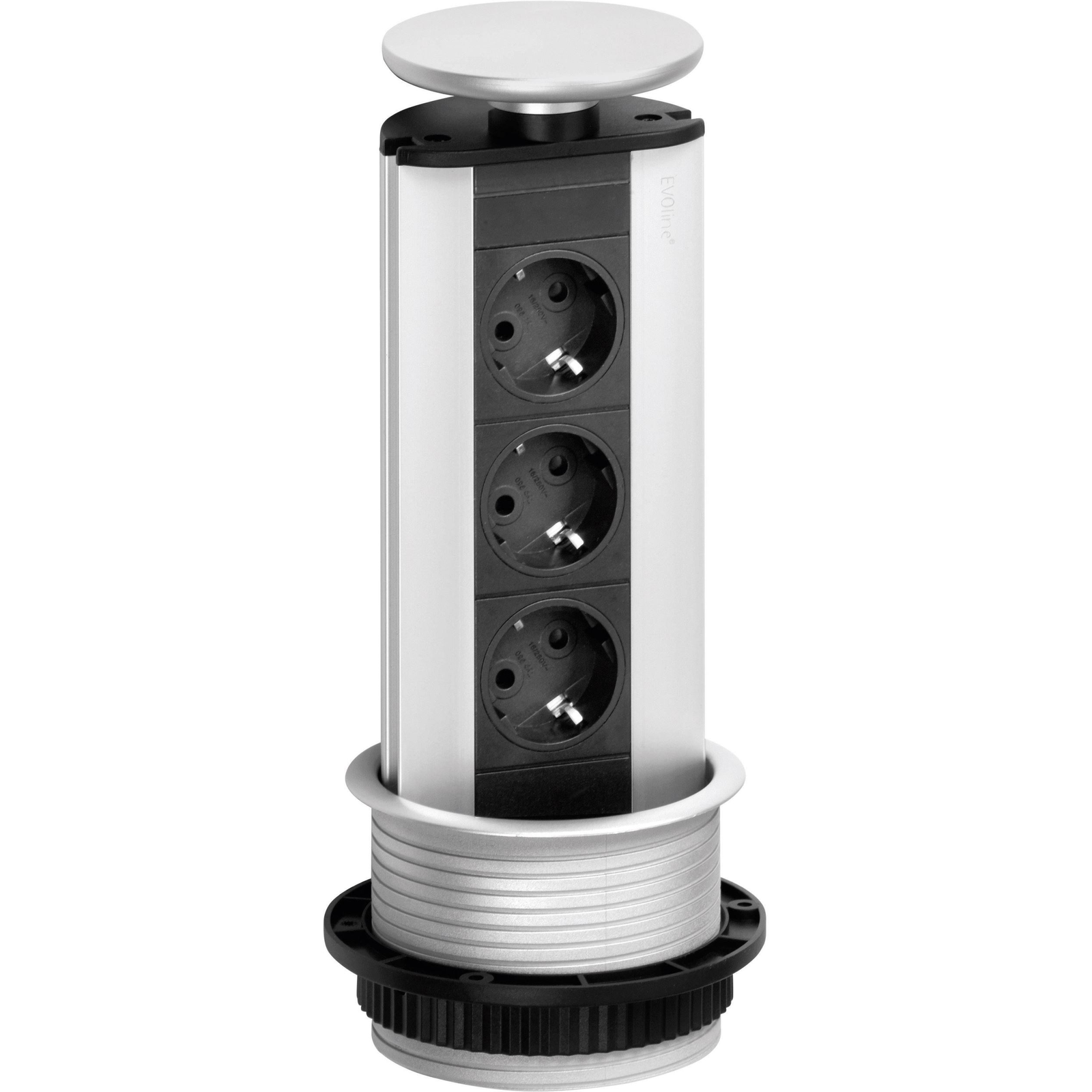 EVOline 93100001 Elosztó torony 3 részes Fekete, Ezüst Védőérintkezős 3m (e93100001)