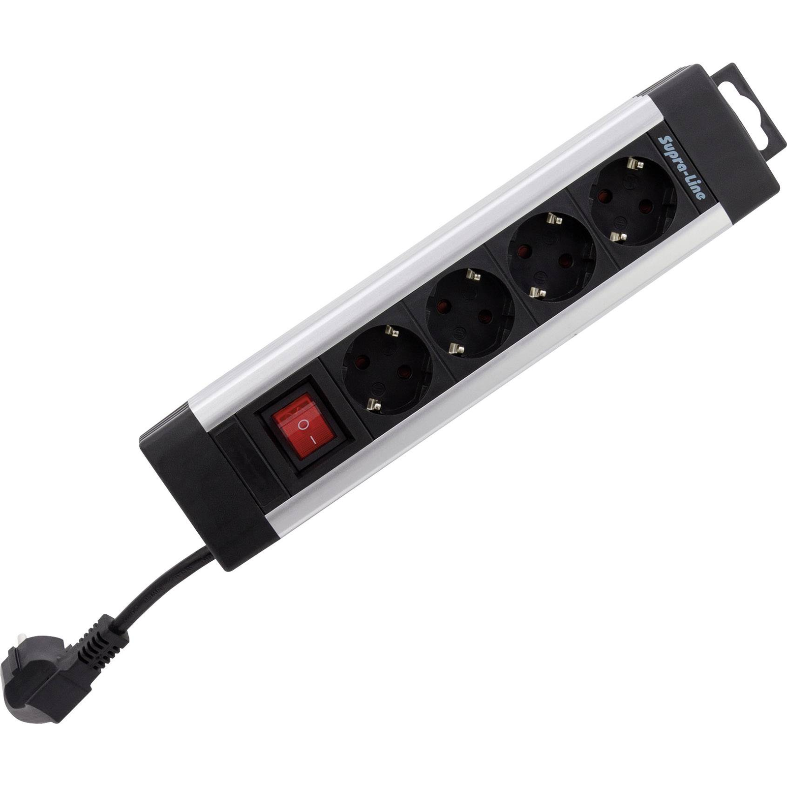 REV Supraline 250V Elosztó 4 aljzatos 2.4m - Ezüst/Fekete (0014412713)
