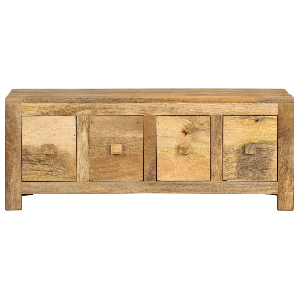 4 fiókos tömör mangófa dohányzóasztal 90 x 50 x 35 cm (285827)