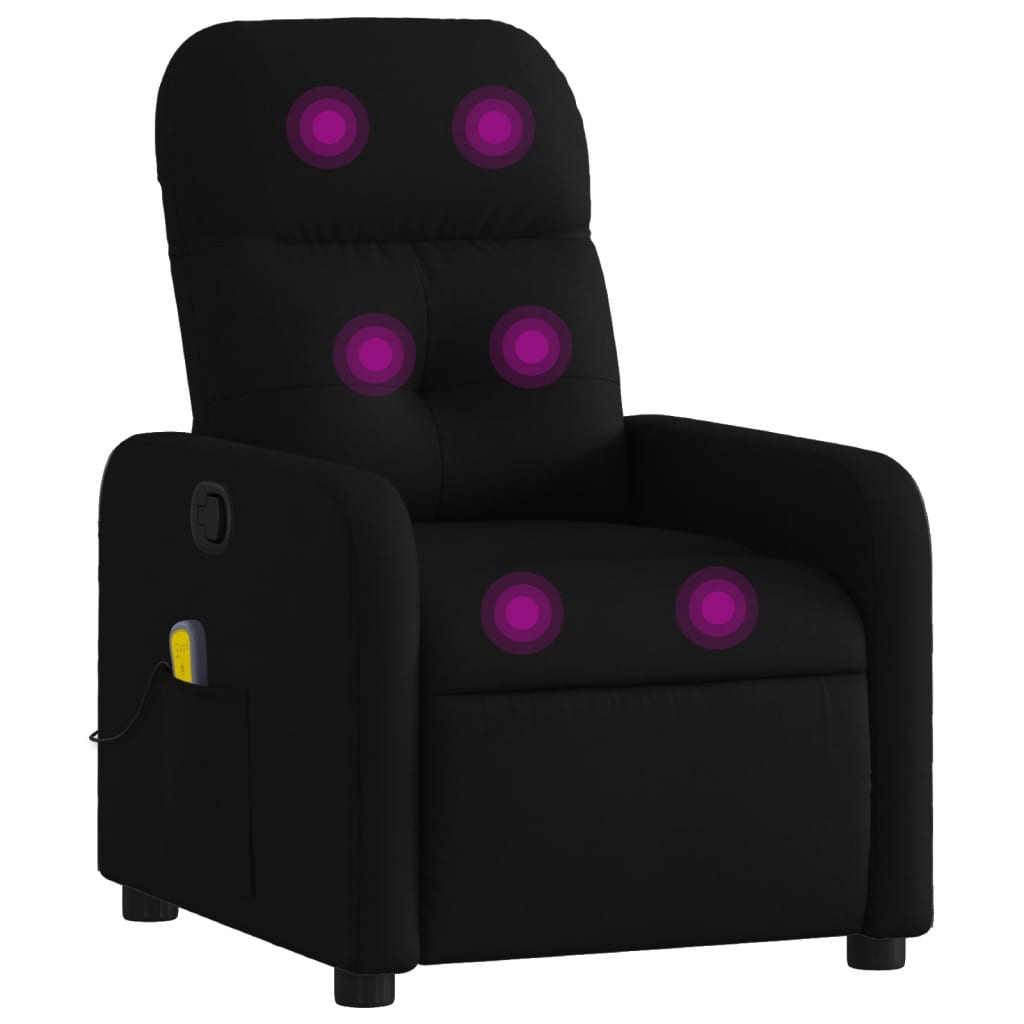 fekete szövet dönthető masszázsfotel (374208)