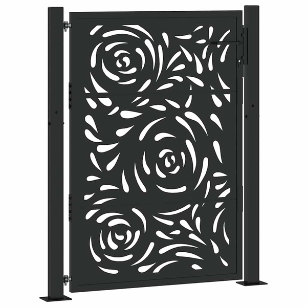 Kerti kapu Fekete 105x130 cm Acéllángos Design Fekete