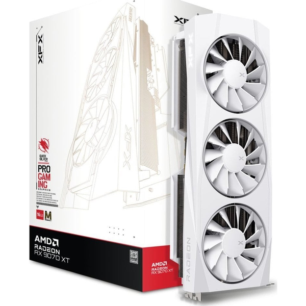 XFX Radeon RX 9070XT 16GB GDDR6 Quicksilver White Magnetic Air Edition Videókártya
