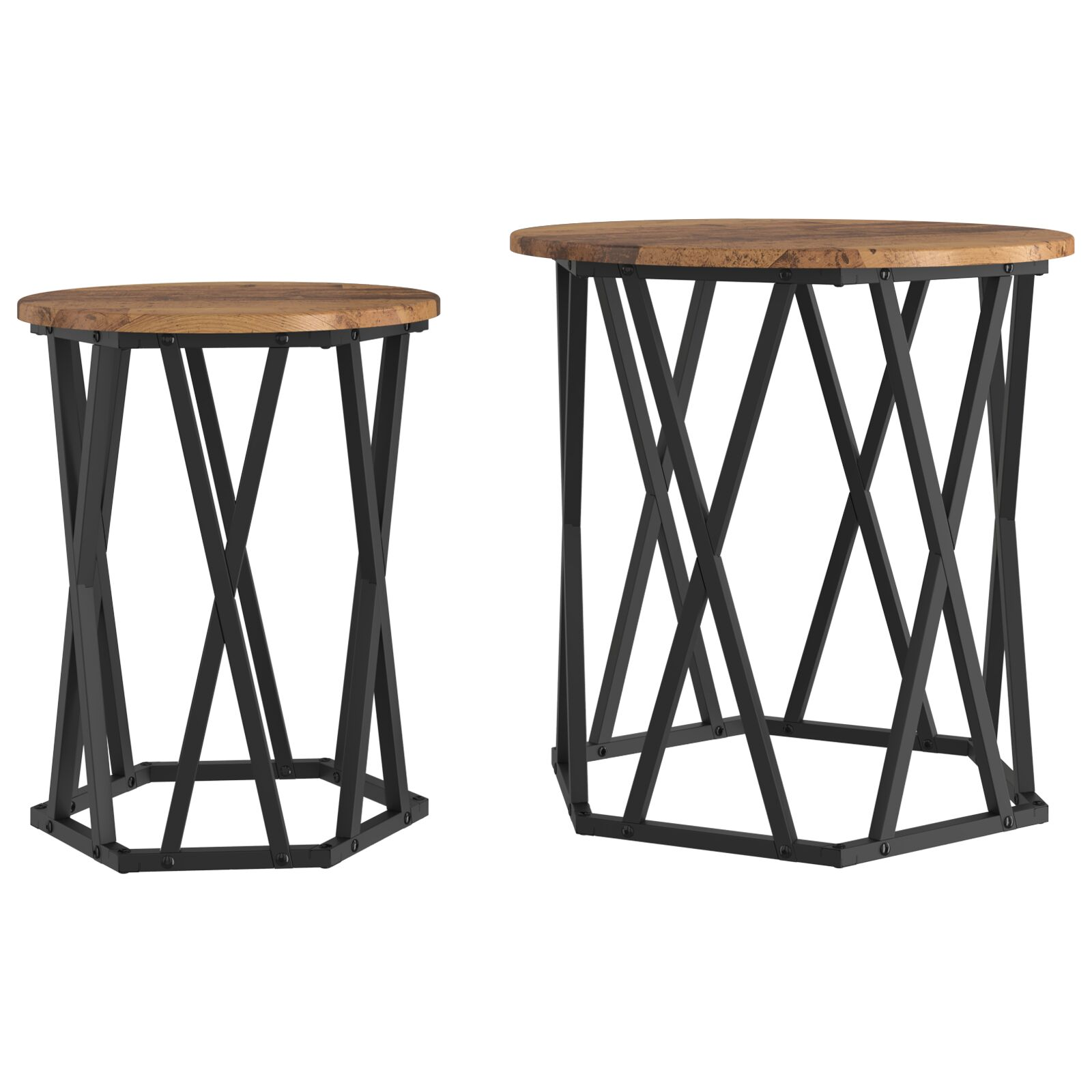 Oldalasztalok 2 db Átmeneti Fa Műanyag (868265)