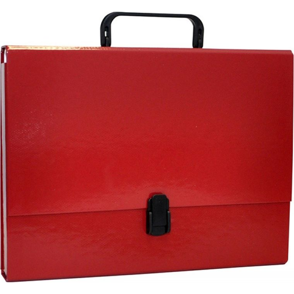  Office Products Teczka-pudełko A4/5cm z rączką i zamkiem bordowa