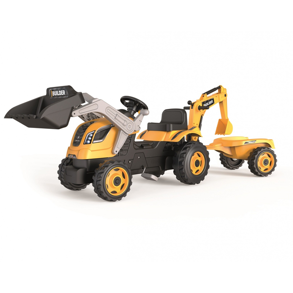 Smoby Max Traktor utánfutóval - Narancssárga