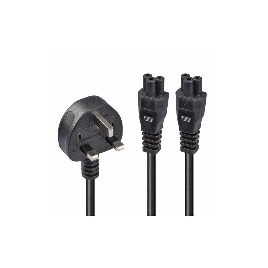 Lindy 30428 napájací kábel Čierna 2,5 m Zástrčka typu G 2 x spojka C5