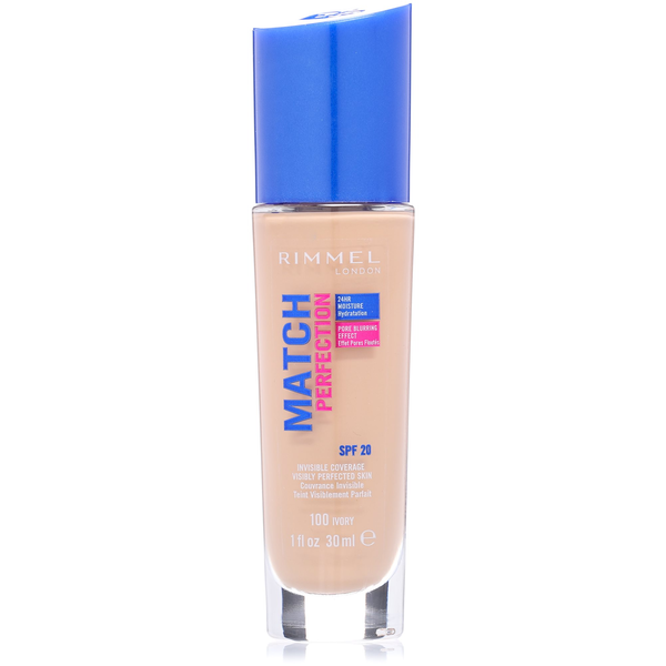 RIMMEL LONDON Match Perfection Foundation SPF20 100 Ivory 30 ml