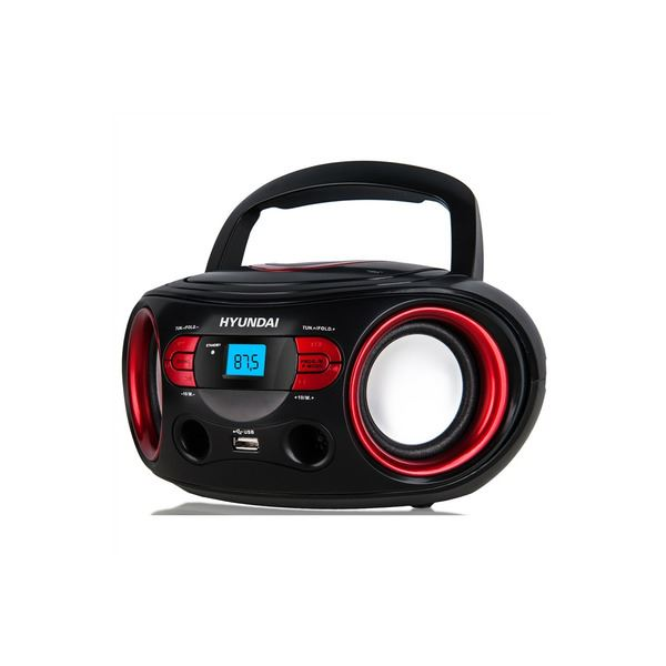 Hyundai hordozható CD lejátszó fekete-piros (TRC533AU3BR)