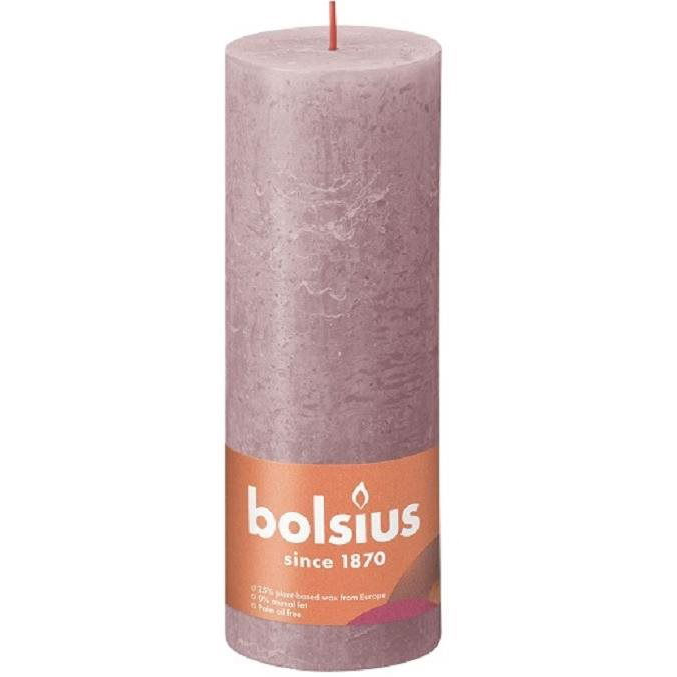 BOLSIUS rusztikus oszlop, púderrózsaszín 190 × 68 mm (8717847149466)