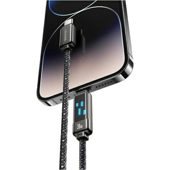 Kábel Usams USB typ C - Apple Lightning 1 m čierny