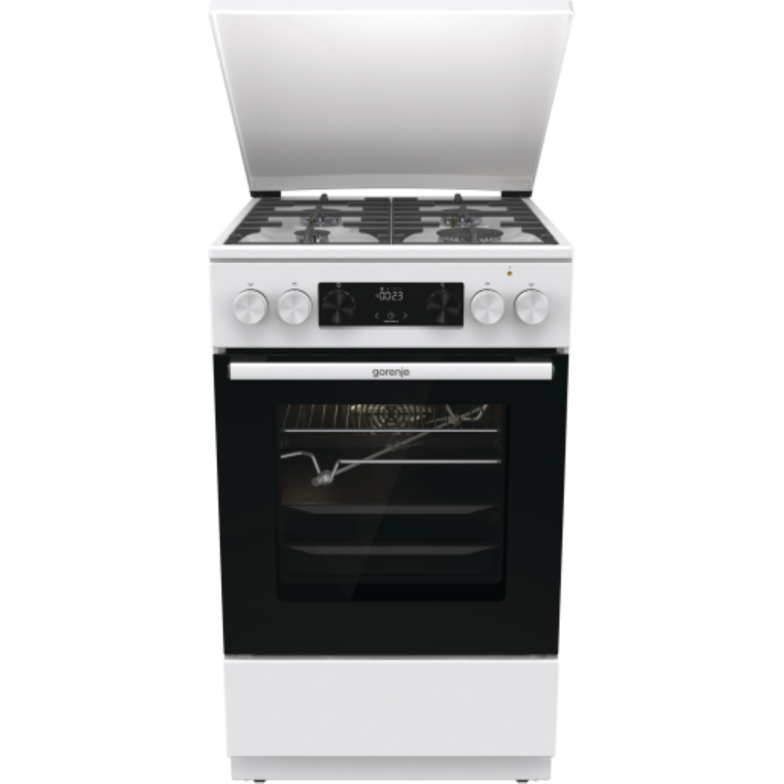 Gorenje GKS5C72WF Kombinált 4 zónás szabadonálló Gáz/Elektromos Tűzhely - Fehér / Fekete (GKS5C72WF)