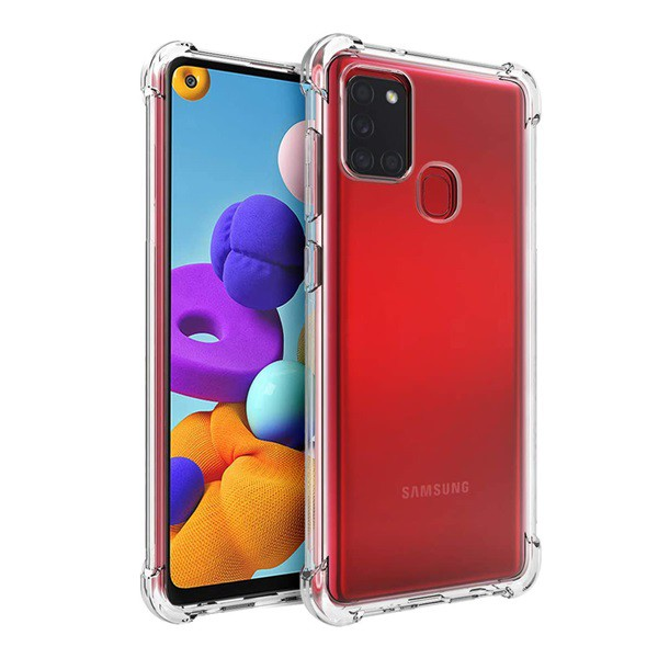 Szilikon telefonvédő (közepesen ütésálló, légpárnás sarok) ÁTLÁTSZÓ [Samsung Galaxy A21s (SM-A217F)] (5996591014678)