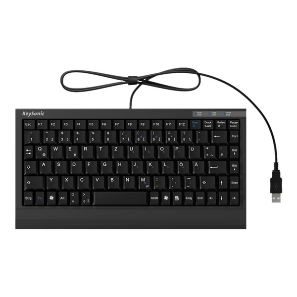 KeySonic ACK-595C+ klávesnice USB QWERTZ Německý Černá