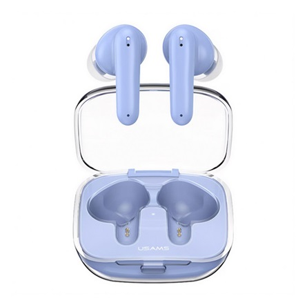 USAMS BE16 Bluetooth слушалки TWS 5.3 с зарядно куфарче 300 mAh – прозрачни