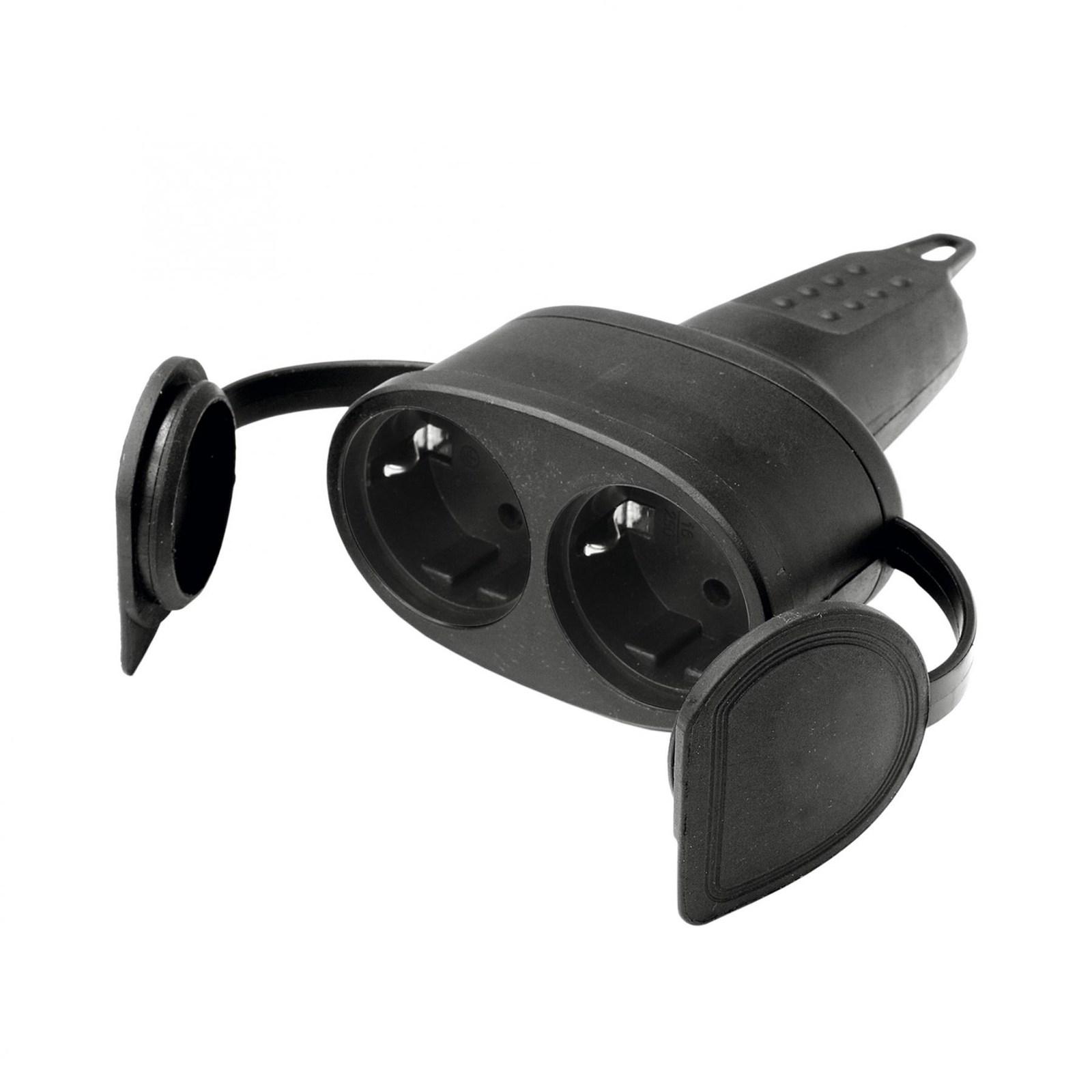 Somogyi NGA 02 Földelt dupla aljzat egyenes kábelvezetéssel - Fekete (NGA 02)