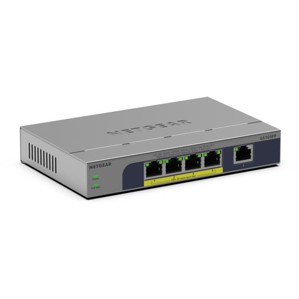 NETGEAR GS105PP 5-Port Gigabit Ethernet Unmanaged PoE+ Switch (83W)