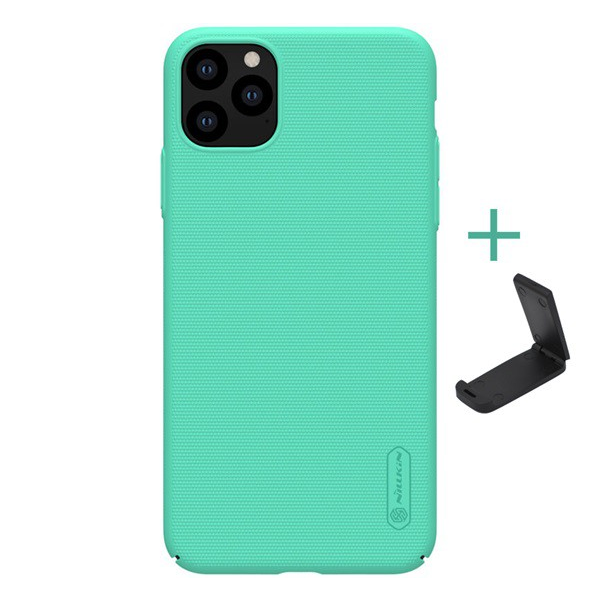 NILLKIN SUPER FROSTED műanyag telefonvédő (gumírozott, érdes felület + asztali tartó) CYAN [Apple iPhone 11 Pro Max]