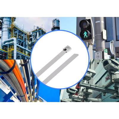 TRU COMPONENTS TC-12647588 Acél kábelkötegelők 680 mm 7.9 mm AISI 304 100 db (TC-12647588)
