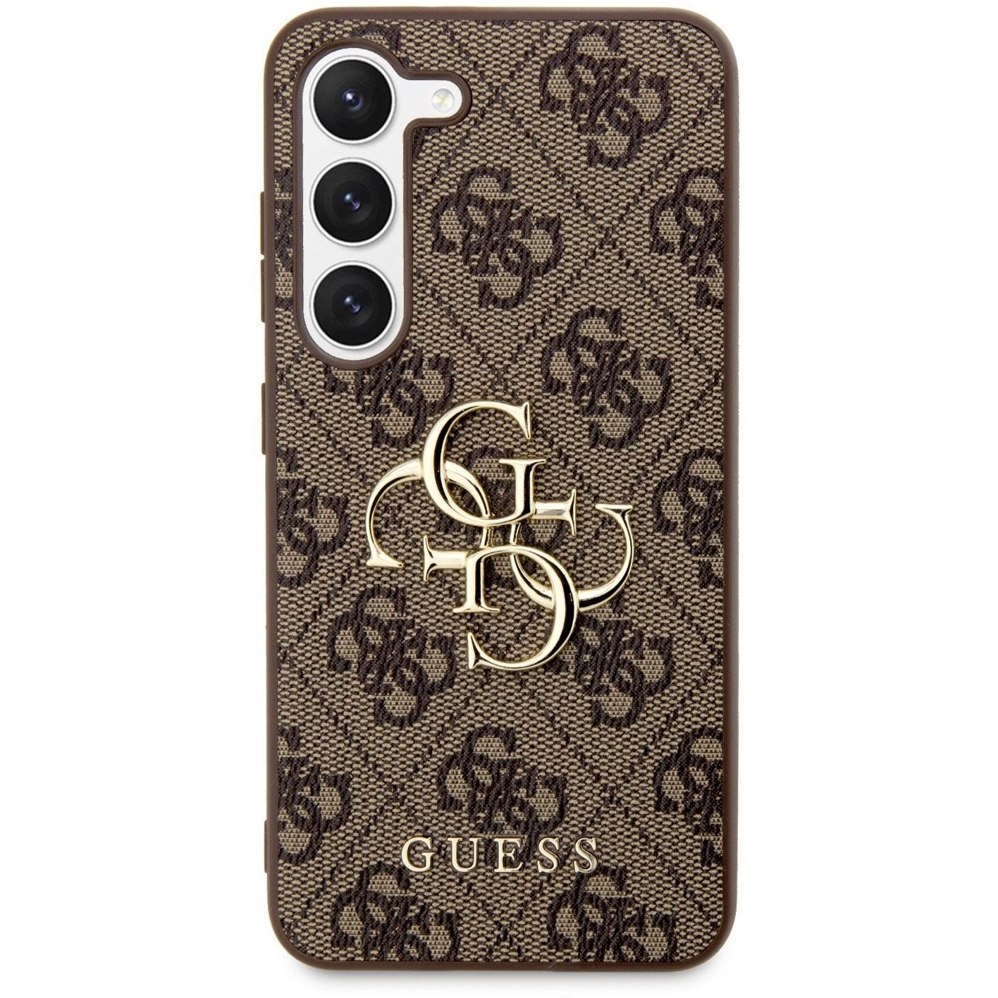 Guess PU 4G Metal Logo Samsung Galaxy S23 Brown tok (GUHCS23S4GMGBR)
