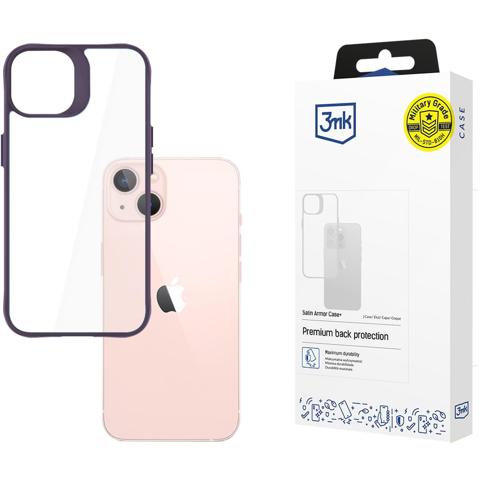 3MK Satin Armor Case+ Apple iPhone 14 lila tok (5903108592789)