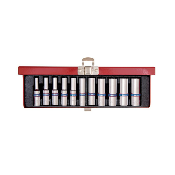 NÁSTAVCE 1/4" 11díl. DLOUHÉ 6hran. 4-13mm King Tony