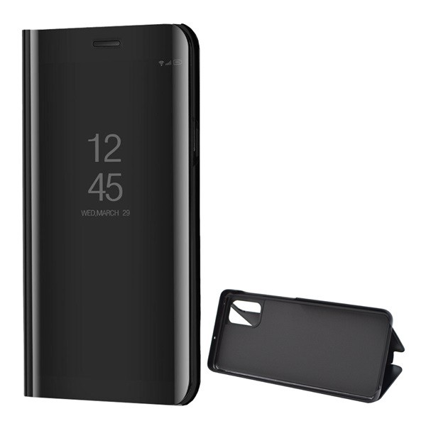 Tok álló (aktív FLIP, oldalra nyíló, asztali tartó funkció, tükrös felület, Mirror View Case) FEKETE [Samsung Galaxy M51 (SM-M515F)] (5996591081182)