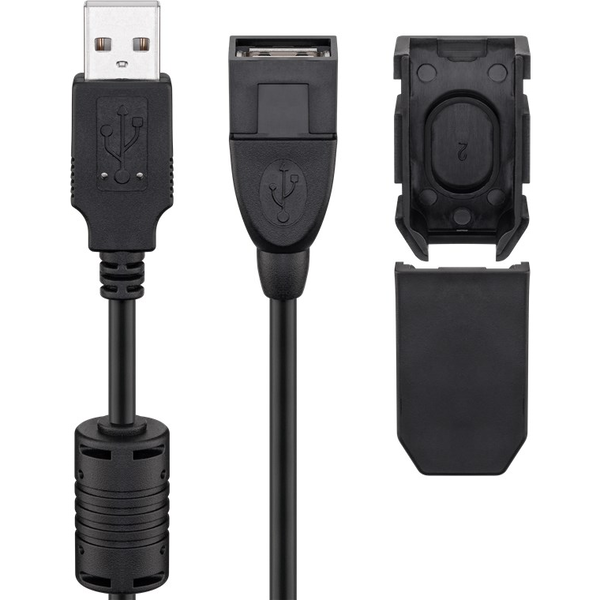 Goobay 93284 USB-A apa - USB-A anya 2.0 Hosszabbító kábel - Fekete (2m)