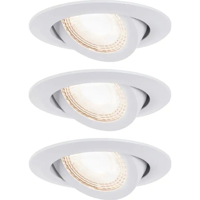 Paulmann 93388 LED Recessed Set swivelling beépíthető lámpa, kerek, fehér, 3000K melegfehér, 450 lm, IP20 (PL93388)