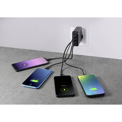 VOLTCRAFT UC-4AXX001 USB-s töltőkészülék 24 W 4 x USB-A Fekete Beltér (VC-15123320)