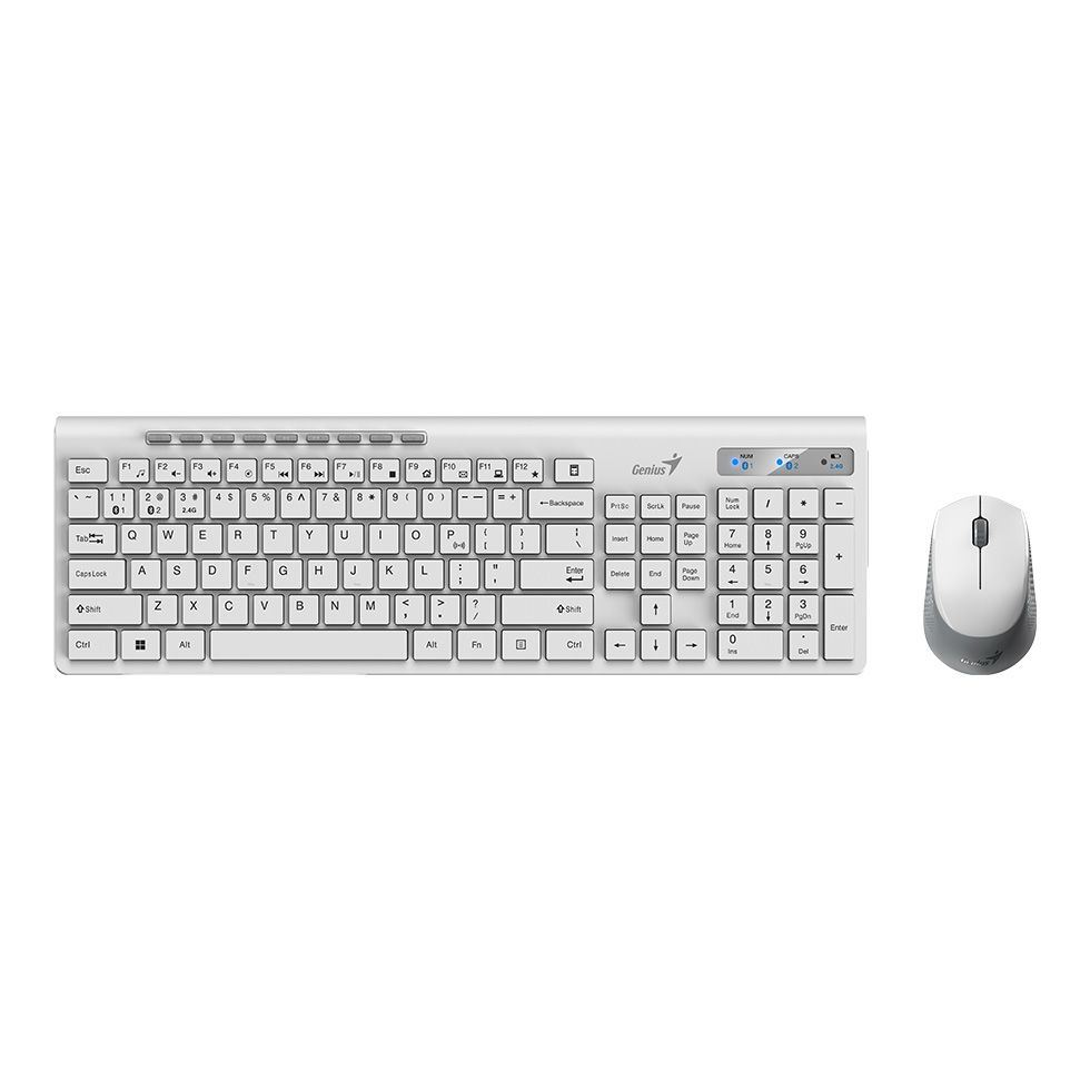 Genius SlimStar 8230 vezeték nélküli billentyűzet fehér + egér (31340015404) (31340015404)