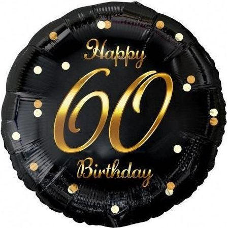 Happy Birthday 60 B&C Gold Fólia Lufi - 36 cm (490666)