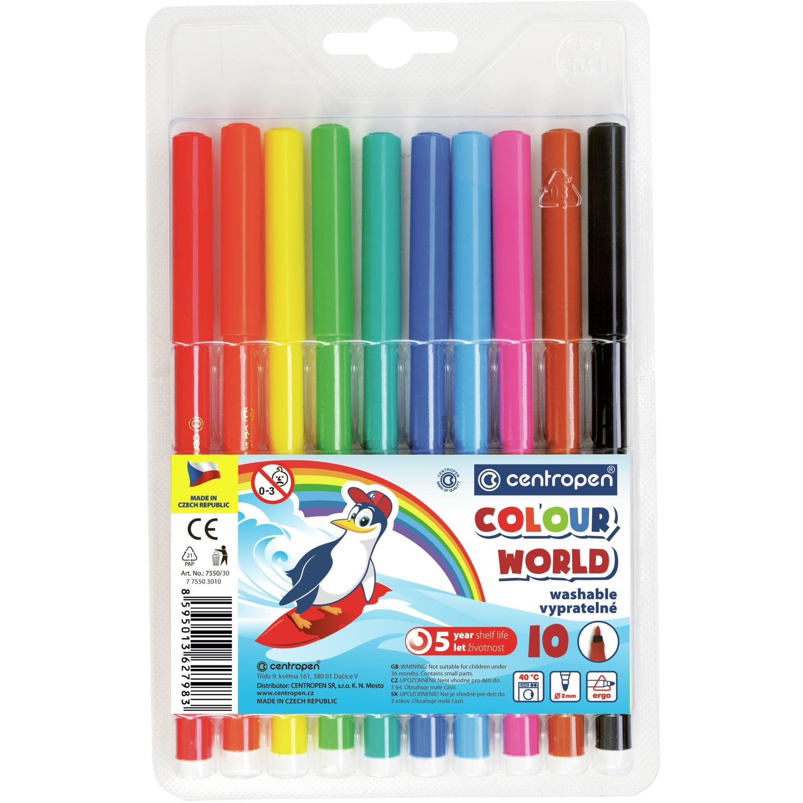 Centropen RED 7550, 10 db a csomagban (8595013627983)