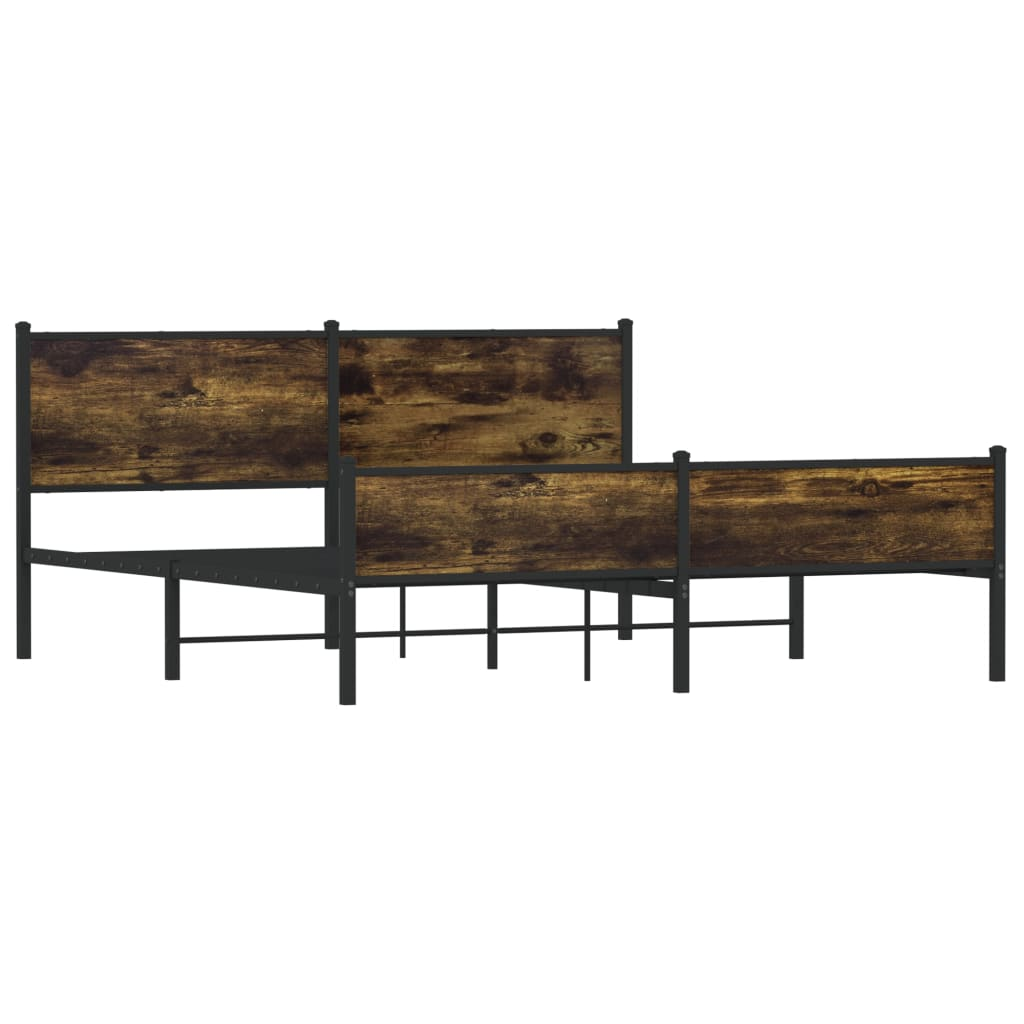 füstös tölgy színű fém ágykeret matrac nélkül 180 x 200 cm (3301387)