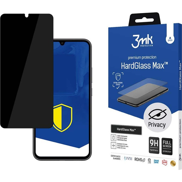 3mk HardGlass Max Privacy belátásgátló edzett üvegfólia 9H Fekete Samsung Galaxy A34 5G