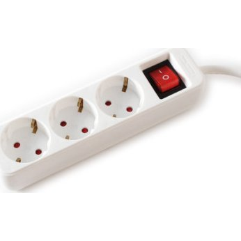 VALUE 3-fach Steckdosenleiste mit Schalter, wei, 1,5 m