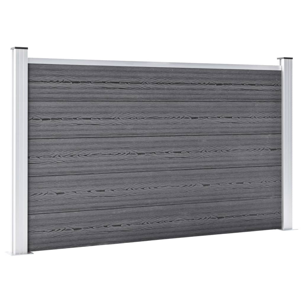 szürke WPC kerti kerítés 872 x 106 cm (3053250)