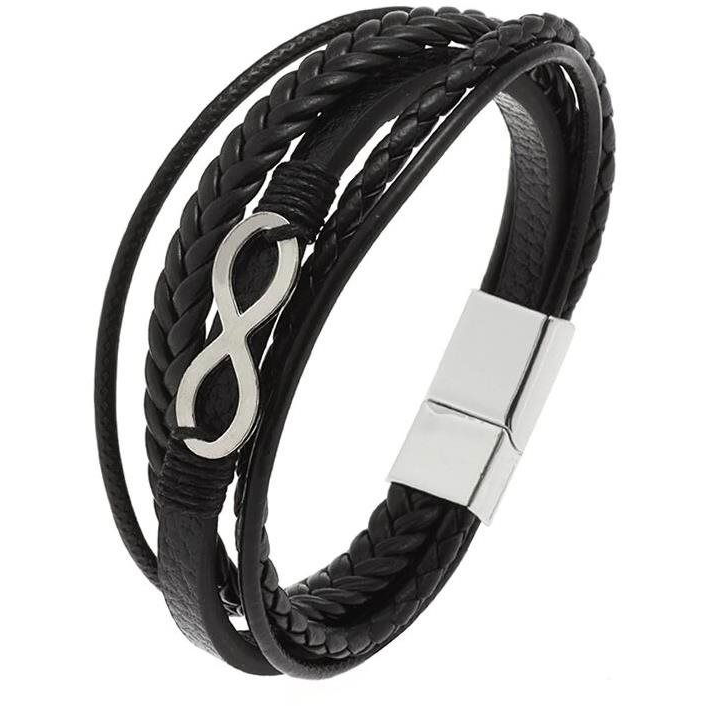 Predator Q1 bőr karkötő 21 cm - AL19354-2 (17901)