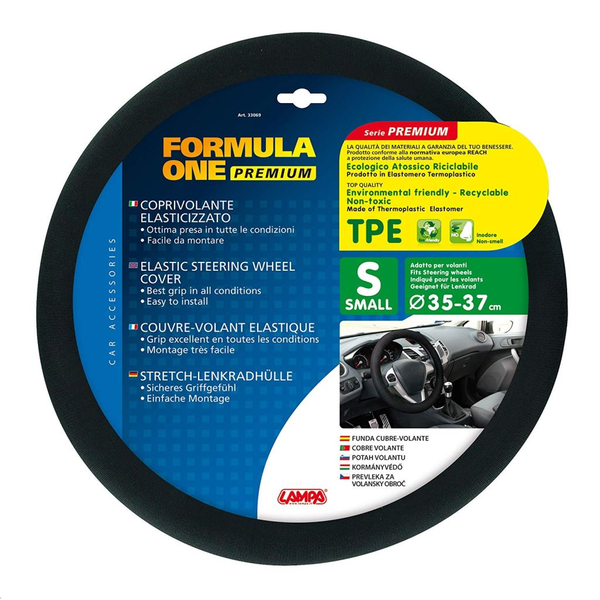 Husa volan, LAMPA, TPE, 35-37cm, Negru