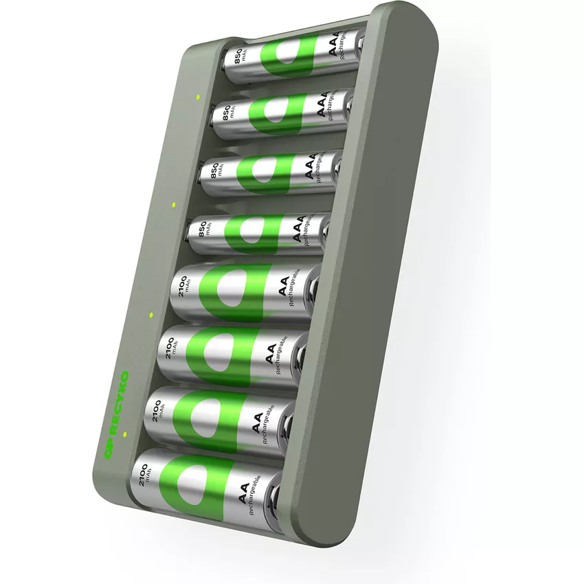 GP ReCyko E821 8x AA/AAA NiMH Akkumulátor töltő + 8db elem (4x AA - 2100mAh + 4x AAA - 850mAh) (GPRCKCHE821389)