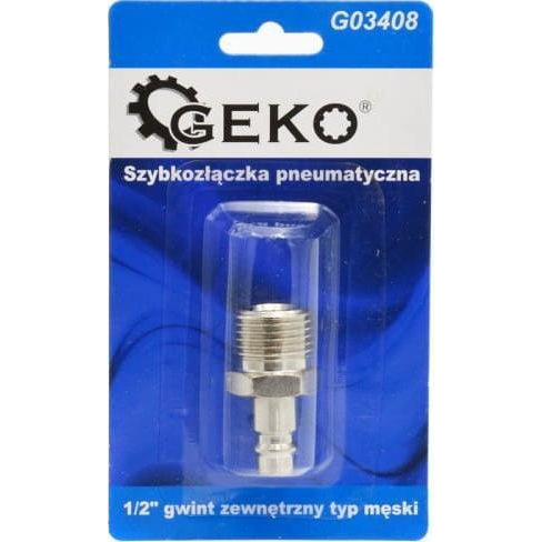 Geko SZYBKOZŁĄCZKA PNEUMATYCZNA TYP MĘSKI 1/2" GWINT ZEWNĘTRZNY (BLISTER) (10/100) G03408 GEKO