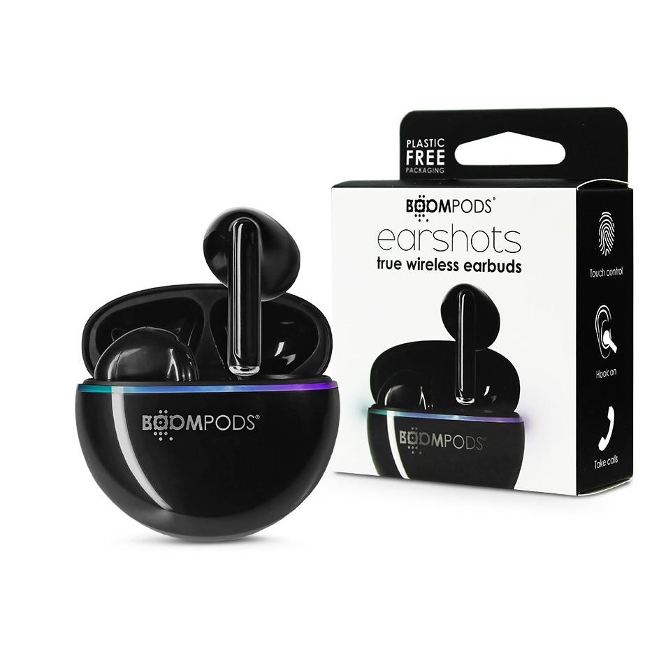 Boompods TWS Bluetooth sztereó headset v5.3 + töltőtok - Boompods EarShots TWS with Charging Case - fekete (EAPBLK)
