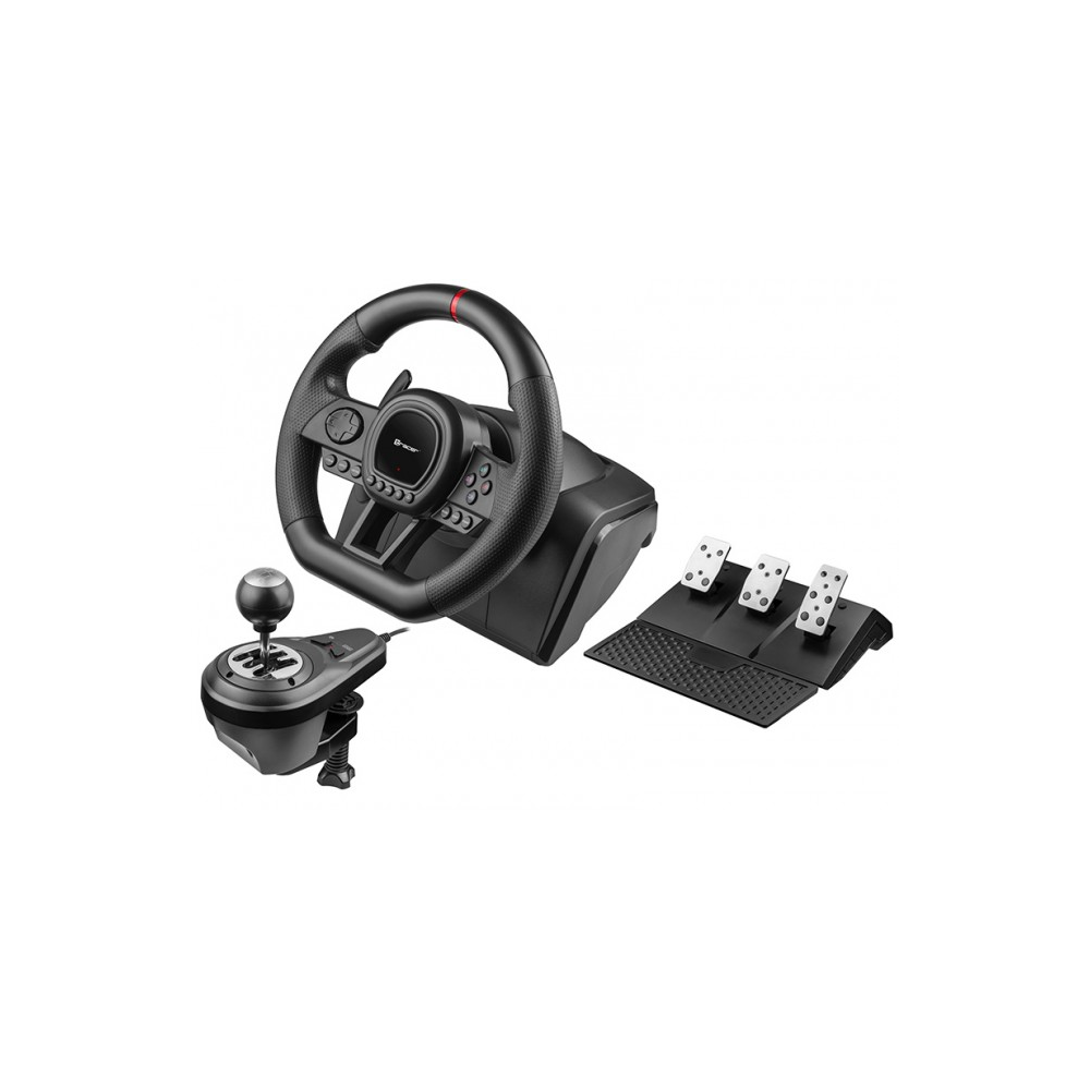 Tracer SimRacer Kormány és pedál - Fekete (PC/PS4/PS3/Xbox One/Nintendo Switch) (TRAJOY47345)