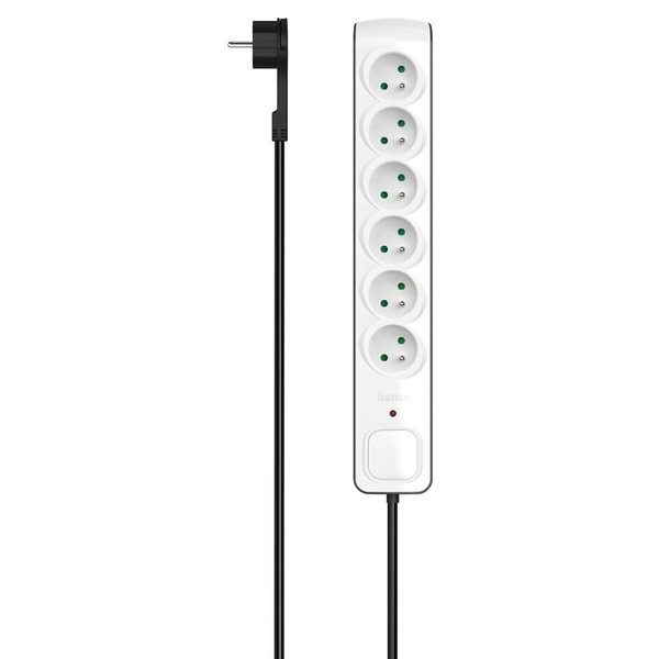 Hama P2223763 stikdåse 1,5 m 6 AC stikkontakt(er) Indendørs Sort, Hvid