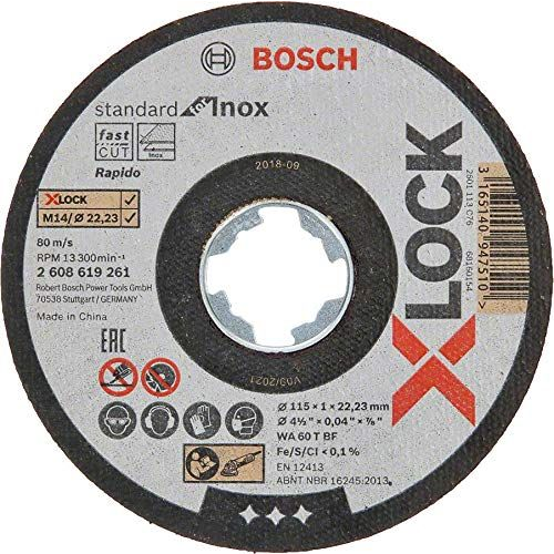 X-LOCK Trennscheibe Standard for Inox - Rapido, Ø 115mm (Bohrung 22,23mm, WA 60 T BF, gerade)