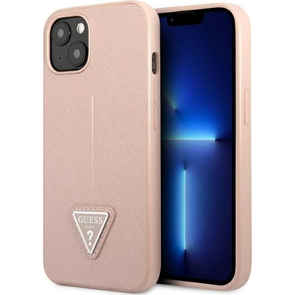 Guess SaffianoTriangle Apple iPhone 14 Plus hátlap tok, pink (GUE2113)
