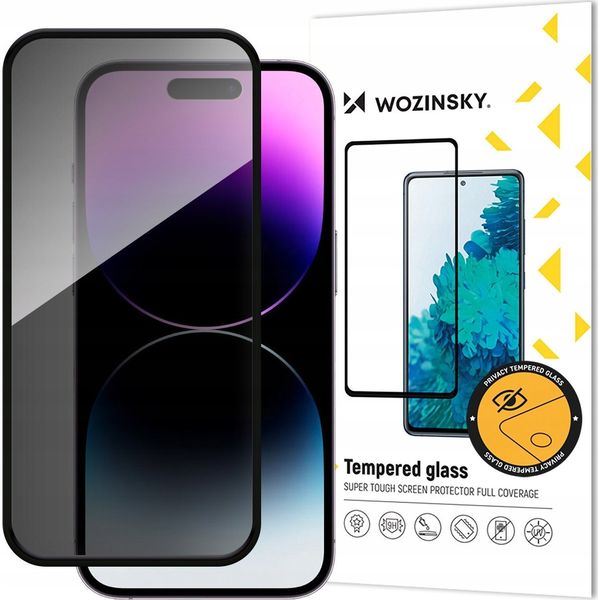 Стъклен филм WOZINSKY Privacy, съвместим с iPhone 16 Plus Black
