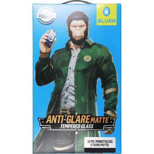 Blueo 5D Mr. Monkey Glass - Apple iPhone 15 Pro Max Fekete (Strong Matt) Fólia