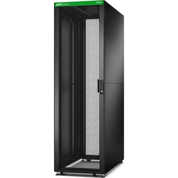 APC Easy Rack 600mm/42U/1000mm, with Roof, Side panel,castors,feet and 4 Brackets, No Bottom, black