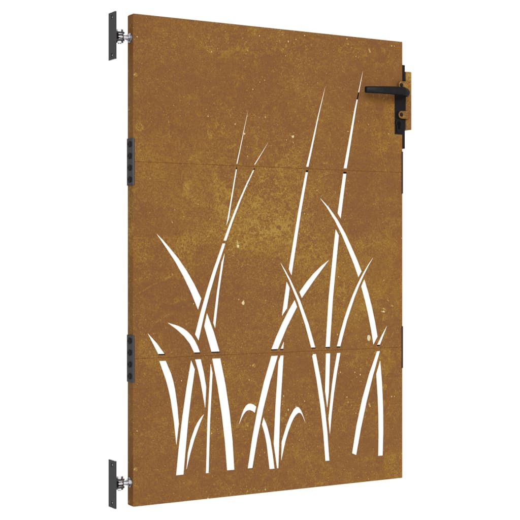 fűmintás corten acél kerti kapu 85 x 125 cm (153222)