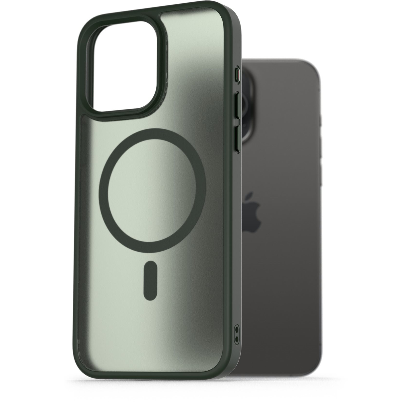 AlzaGuard Matte Case Compatible with Magsafe iPhone 15 Pro Max sötétzöld tok (AGD-PCMM65DE)